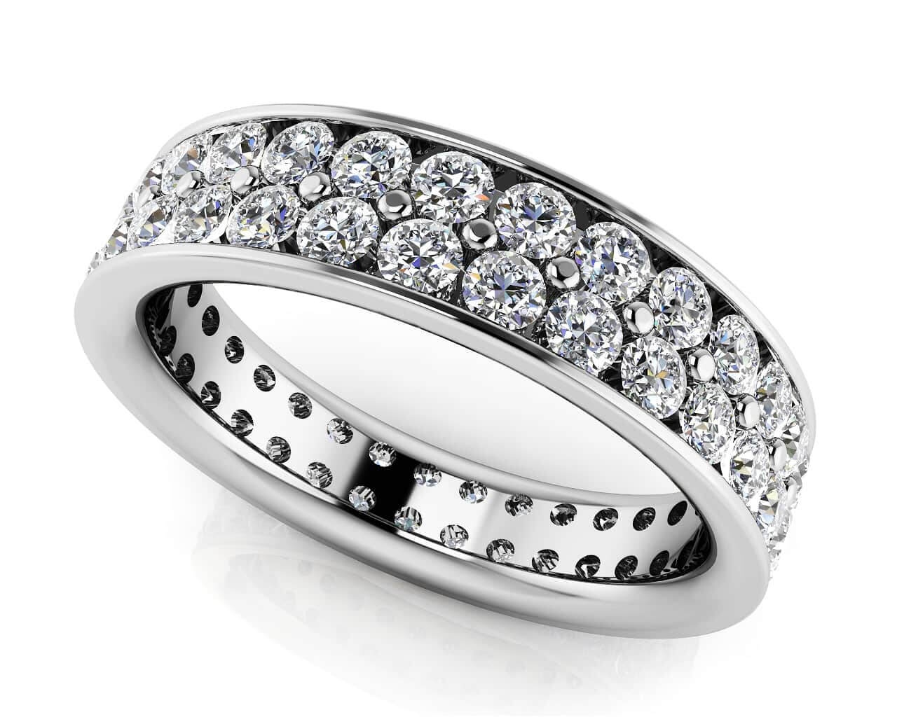 Double Row Channel Set Eternity Band Lab-Grown Diamond with 1.04 ct.(finished) 1.4mm