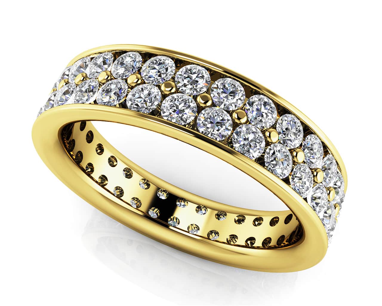 Double Row Channel Set Eternity Band Lab-Grown Diamond with 2.05 ct.(finished) 2mm - Image 2