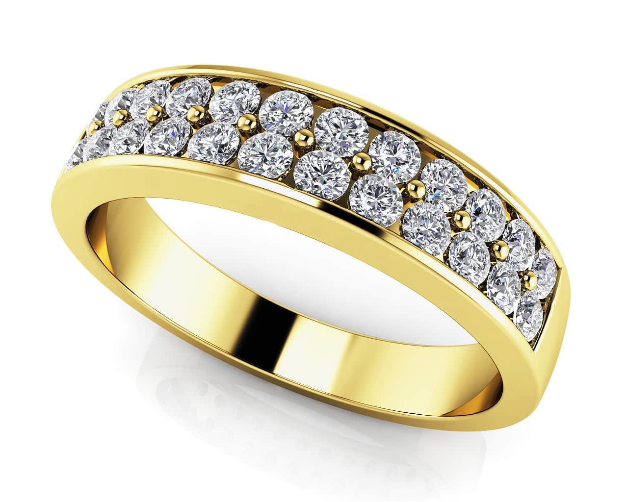Double Row ab-Grown Diamond  Band with 0.53 ct.(finished) 1.7mm - Image 2