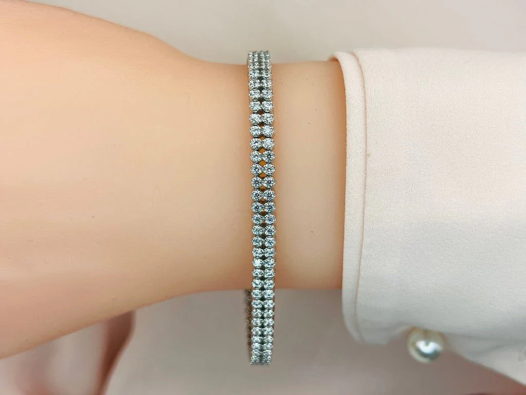 Double Row Lab-Grown Diamond Bracelet with 3.69 ct.(finished) 1.8mm - Image 3