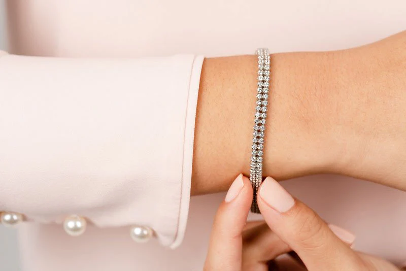 Double Row Lab-Grown Diamond Bracelet with 4.16 ct.(finished) 2.0mm - Image 4