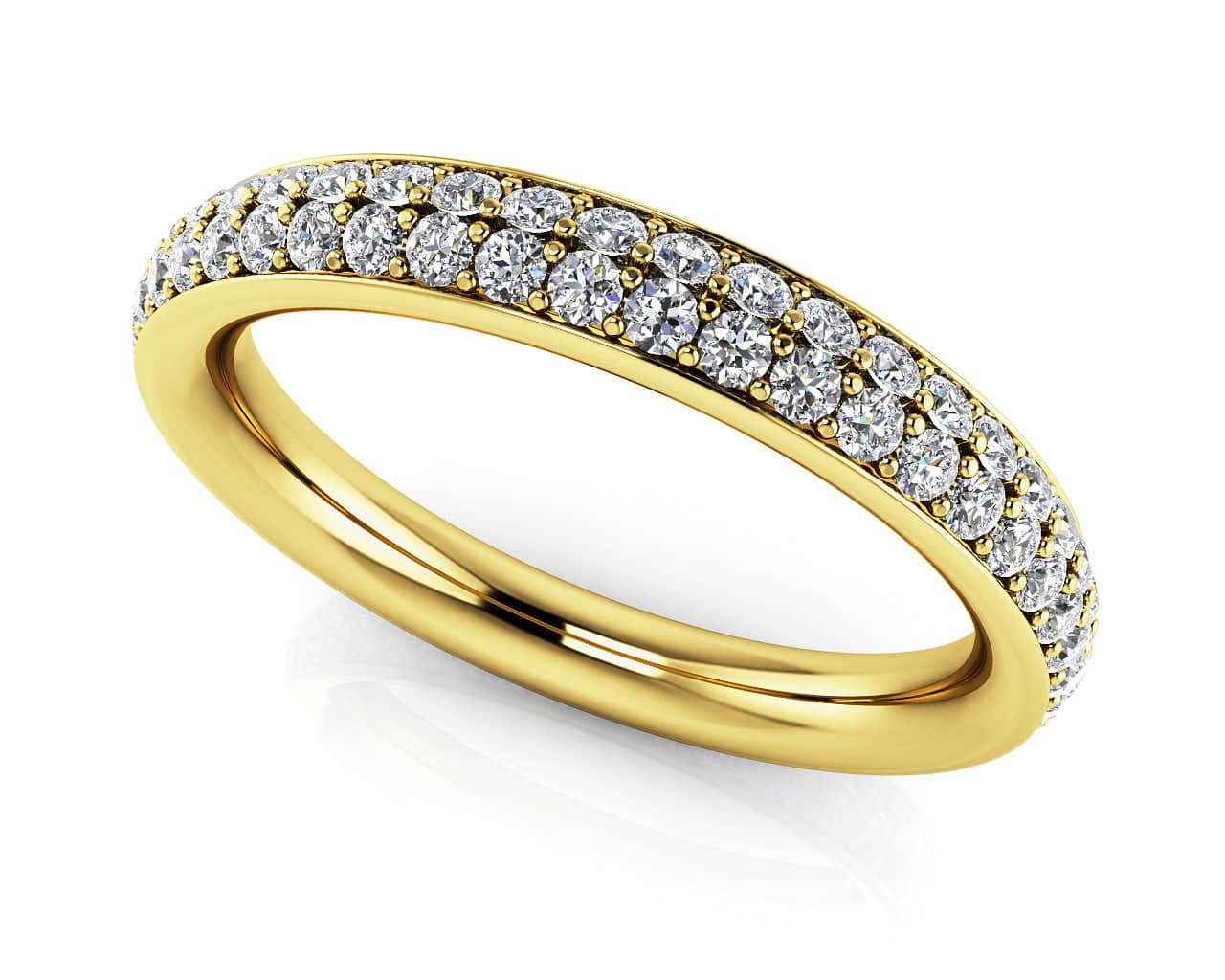 Double Row Diamond Eternity Wedding Band Diamond  with 0.77 ct.(finished) 1.2mm - Image 2
