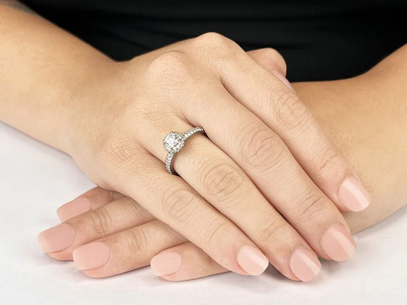 Double Row Diamond Halo Diamond Engagement Ring with 1.88 ct. (1.25 ct. center diamond) - Image 3
