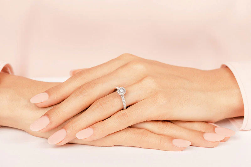 Double Row Diamond Halo Diamond Engagement Ring with 2.16 ct. (1.50 ct. center diamond) - Image 5