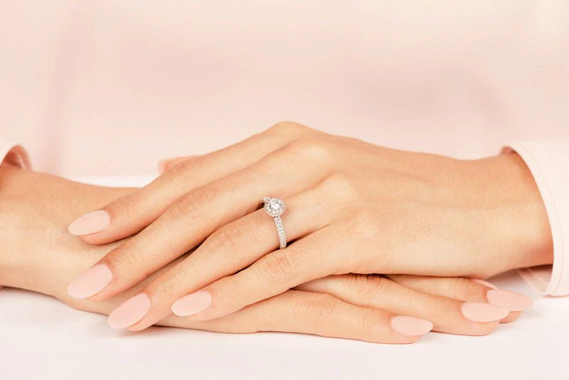 Double Row Diamond Halo Lab-Grown Diamond Engagement Ring with 1.61 ct. (1.00 ct. center diamond) - Image 5