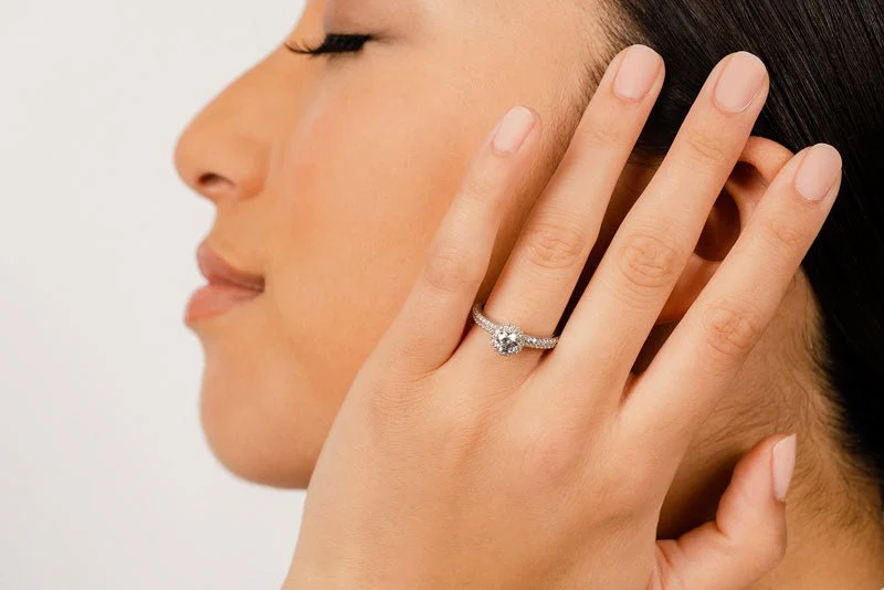 Double Row Diamond Halo Lab-Grown Diamond Engagement Ring with 2.68 ct. (2.00 ct. center diamond) - Image 4