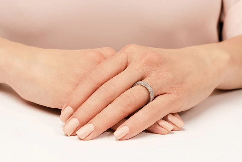 Double Row Prong Set Eternity Band Lab-Grown Diamond  with 1.44 ct.(finished) 1mm, 1.3mm - Image 3