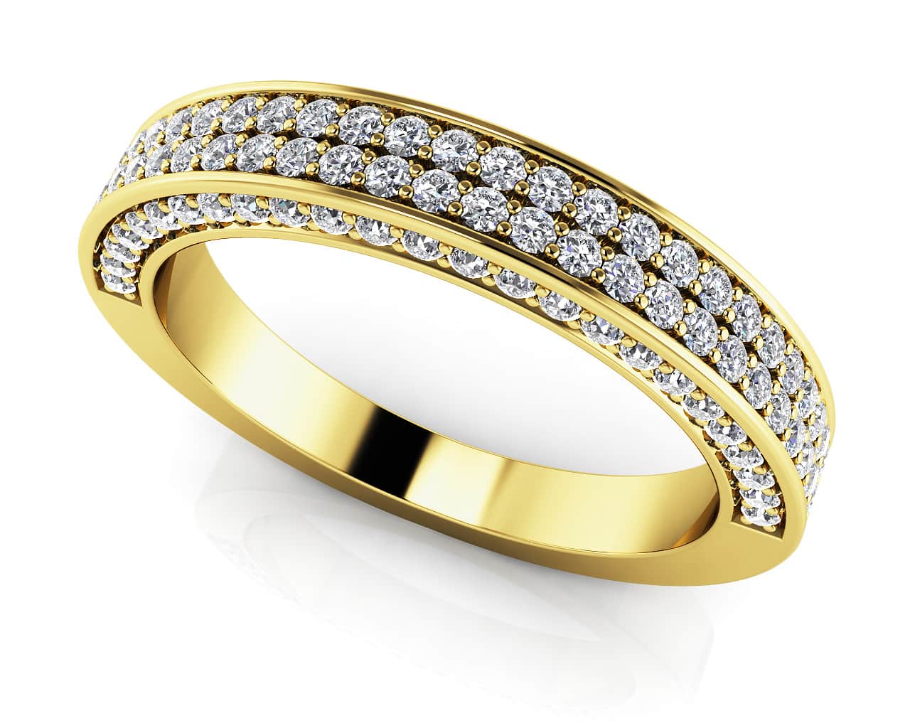 Double Row Shared Prong ab-Grown Diamond Band with 0.50 ct.(finished) 1mm - Image 2