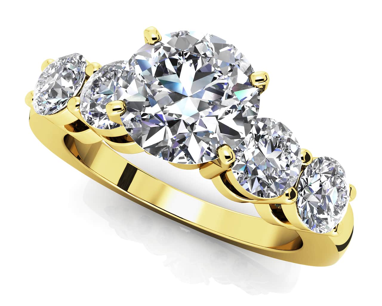 Double Side Stone Diamond Engagement Ring with 2.34 ct. (1.50 ct. center diamond) - Image 2