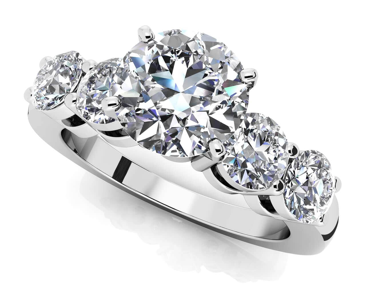 Double Side Stone Lab-Grown Diamond Engagement Ring with 1.34 ct. (0.50 ct. center diamond)