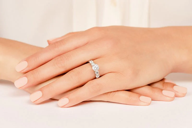 Double Side Stone Lab-Grown Diamond Engagement Ring with 1.34 ct. (0.50 ct. center diamond) - Image 5