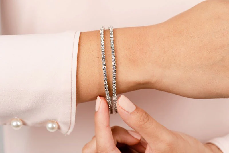 Double Strand Flexible Diamond Bracelet with 7.56 ct.(finished) 2.5mm - Image 4