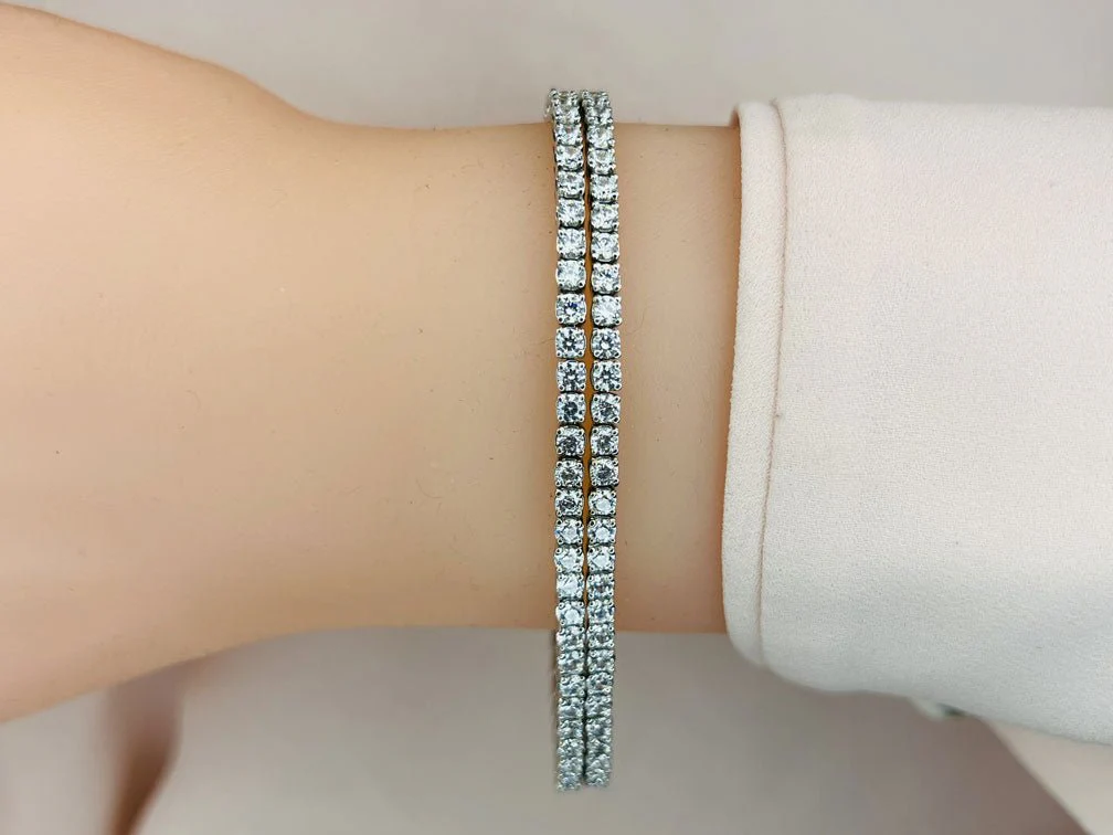 Double Strand Flexible Lab-Grown Diamond Bracelet with 5.66 ct.(finished) 2.2mm - Image 3