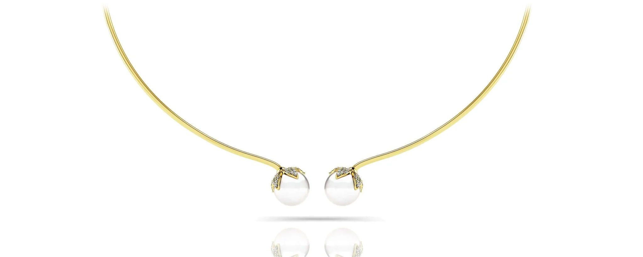 Double White Pearl Flexible Diamond Necklace with 0.51 ct.(finished) 1mm, 1.2mm - Image 2