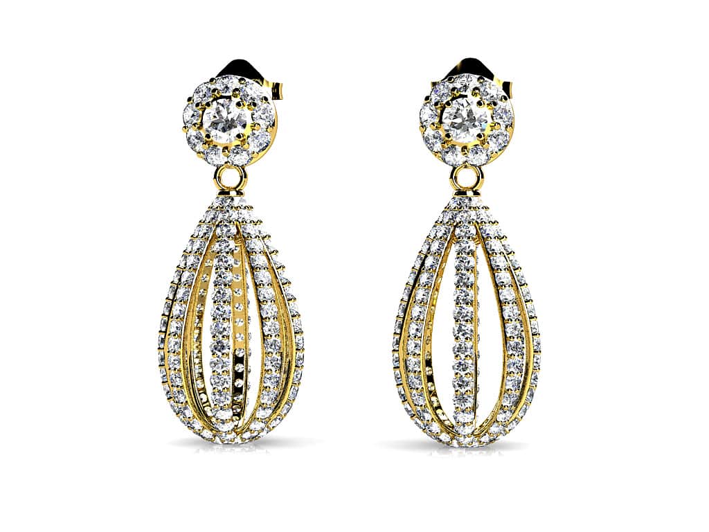 Dreamy Diamond Drop Lab-Grown Diamond Earrings with 2.28 ct.(finished) 1.1mm, 1.7mm, 2.5mm - Image 2