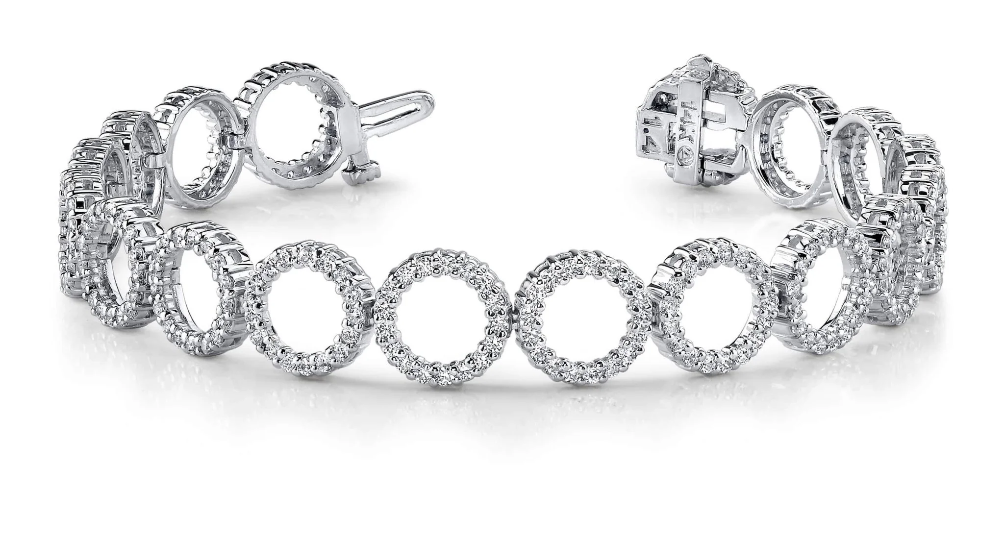 Dripping With Diamonds Circle Link Diamond Bracelet with 5.40 ct.(finished) 1.6mm - Image 4