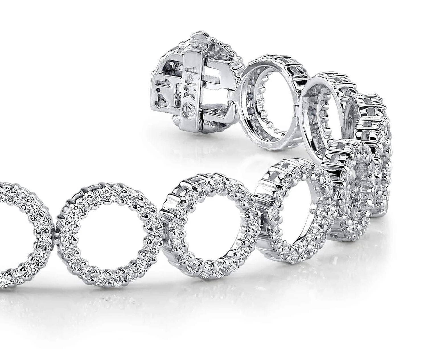 Dripping With Diamonds Circle Link Bracelet Lab-Grown Diamond with 3.98 ct.(finished) 1.4mm