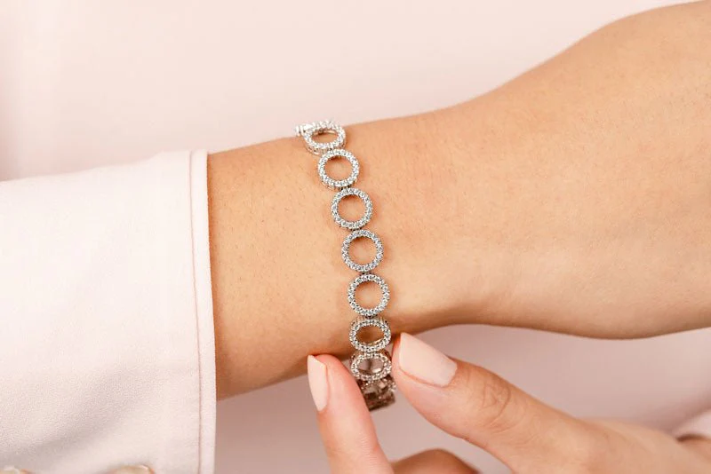 Dripping With Diamonds Circle Link Bracelet Lab-Grown Diamond with 3.98 ct.(finished) 1.4mm - Image 3