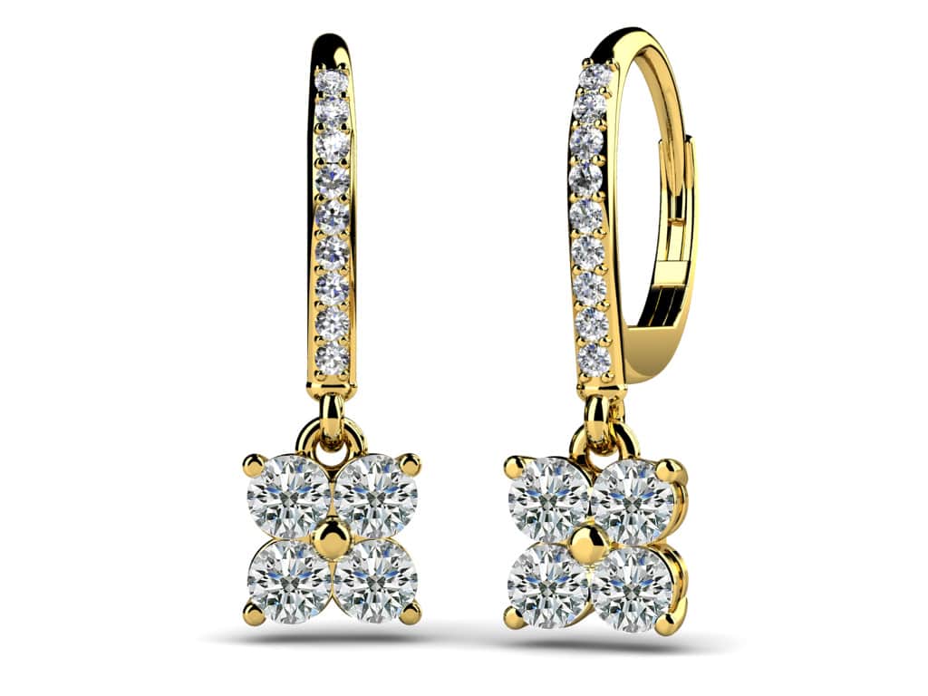 Drop Quad  Lab-Grown Diamond Earrings with 2.21 ct.(finished) 1.4mm, 4mm - Image 2