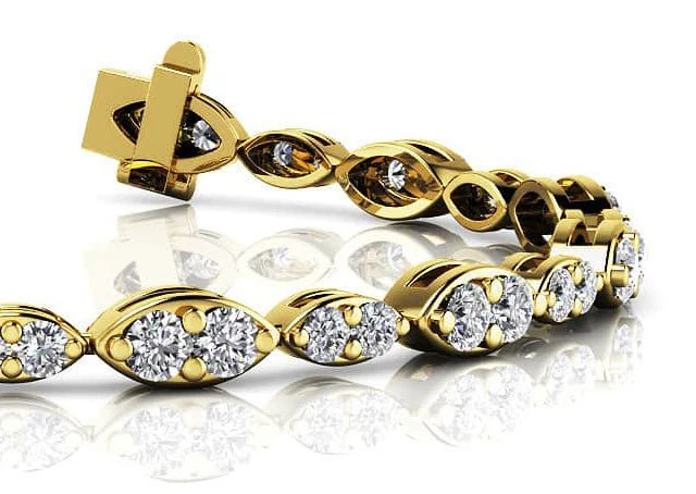 Dual Marquise Link Lab-Grown Diamond Bracelet with 3.46 ct.(finished) 2.3mm, 2.9mm - Image 2