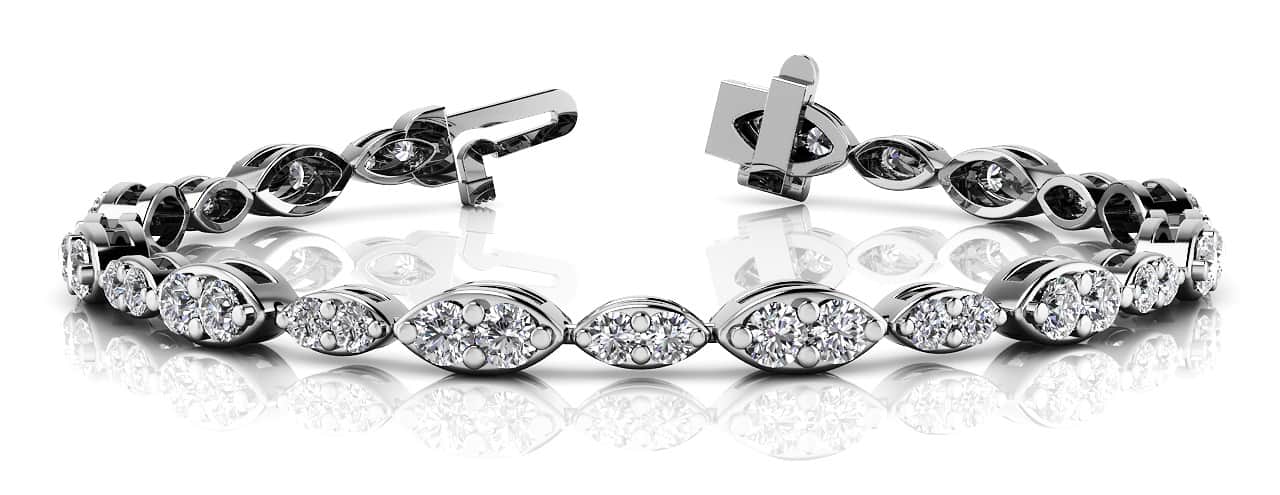 Dual Marquise Link Lab-Grown Diamond Bracelet with 3.46 ct.(finished) 2.3mm, 2.9mm - Image 3