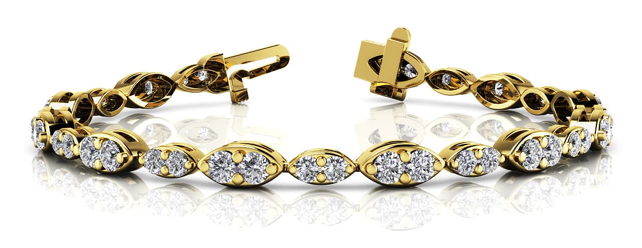 Dual Marquise Link Lab-Grown Diamond Bracelet with 3.46 ct.(finished) 2.3mm, 2.9mm - Image 4