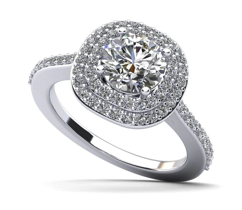 Effervescent Diamond Engagement Ring with 0.92 ct. (0.50 ct. center diamond)
