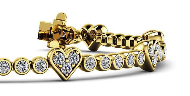 Eight of Hearts Diamond Tennis Diamond Bracelet with 2.11 ct.(finished) 2mm - Image 2
