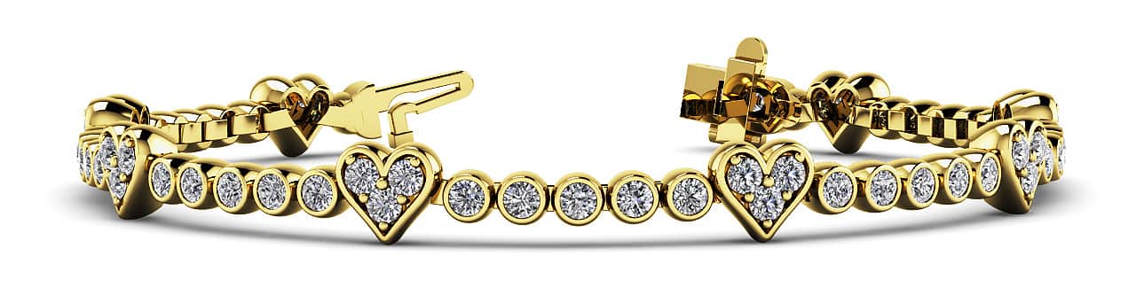 Eight of Hearts Diamond Tennis Diamond Bracelet with 2.11 ct.(finished) 2mm - Image 6