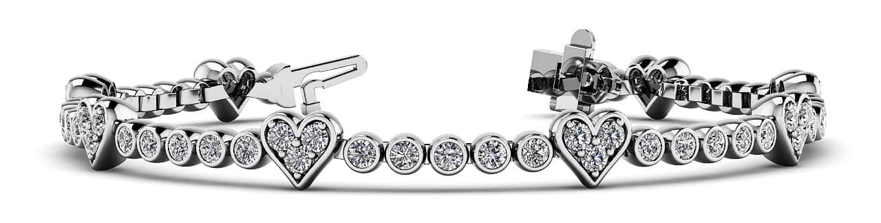 Eight of Hearts Diamond Tennis Lab-Grown Diamond Bracelet with 2.11 ct.(finished) 2mm - Image 5