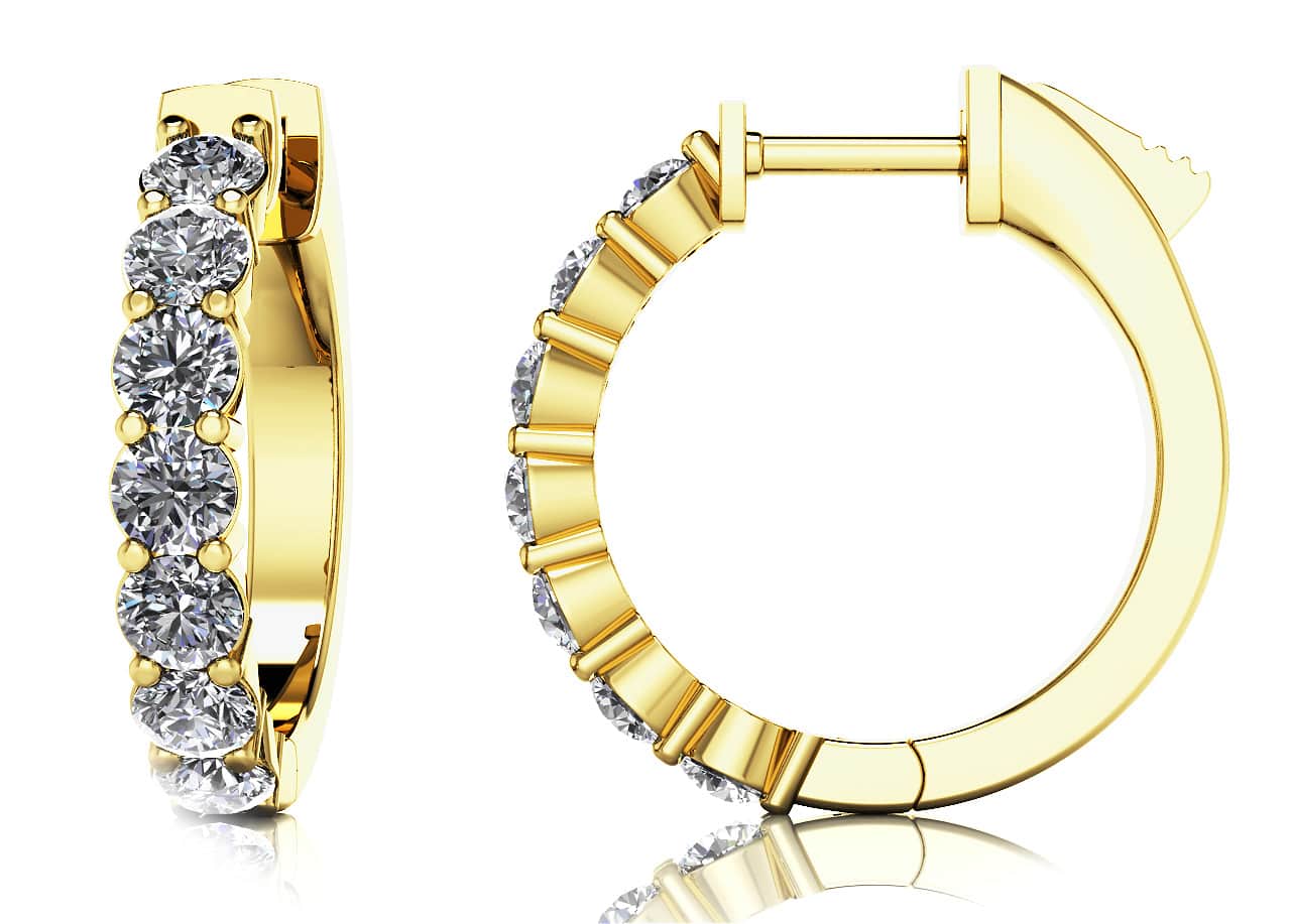 Elegant Lab-Grown Diamond Hoop Earrings with 0.46 ct.(finished) 2mm - Image 2