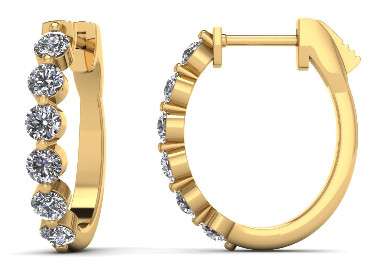 Elegant Oval Hoop Lab-Grown Diamond Earrings with 0.46 ct.(finished) 2mm - Image 2