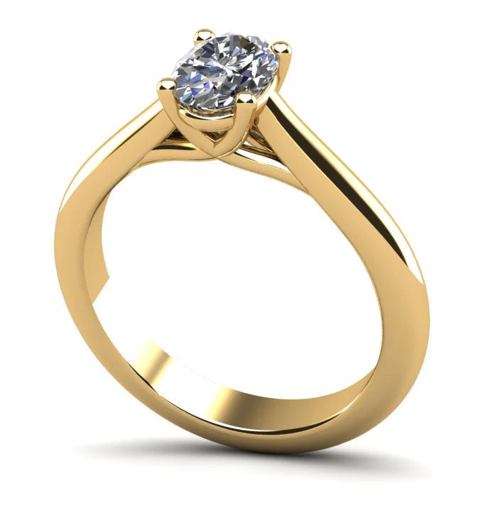 Elegant Oval Solitaire Diamond Engagement Ring with 1.25 ct.(finished) 7.5x5.5mm - Image 2