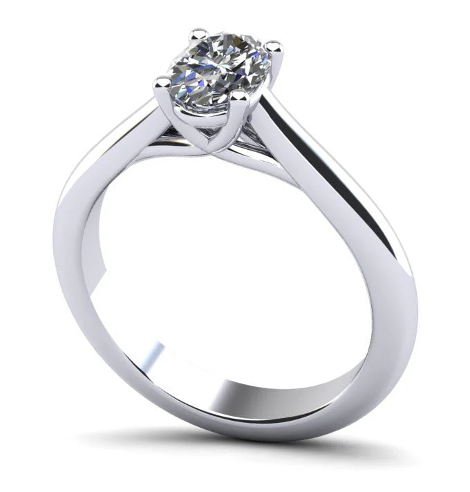 Elegant Oval Solitaire Diamond Engagement Ring with 1.60 ct.(finished) 8x6mm