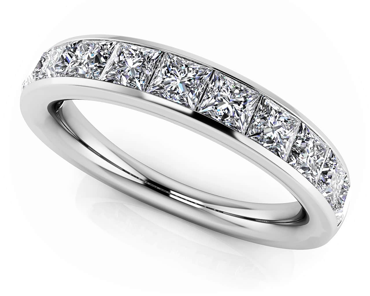 Elegant Princess Cut Anniversary Band Lab-Grown Diamond with 2.42 ct.(finished) 3.25mm