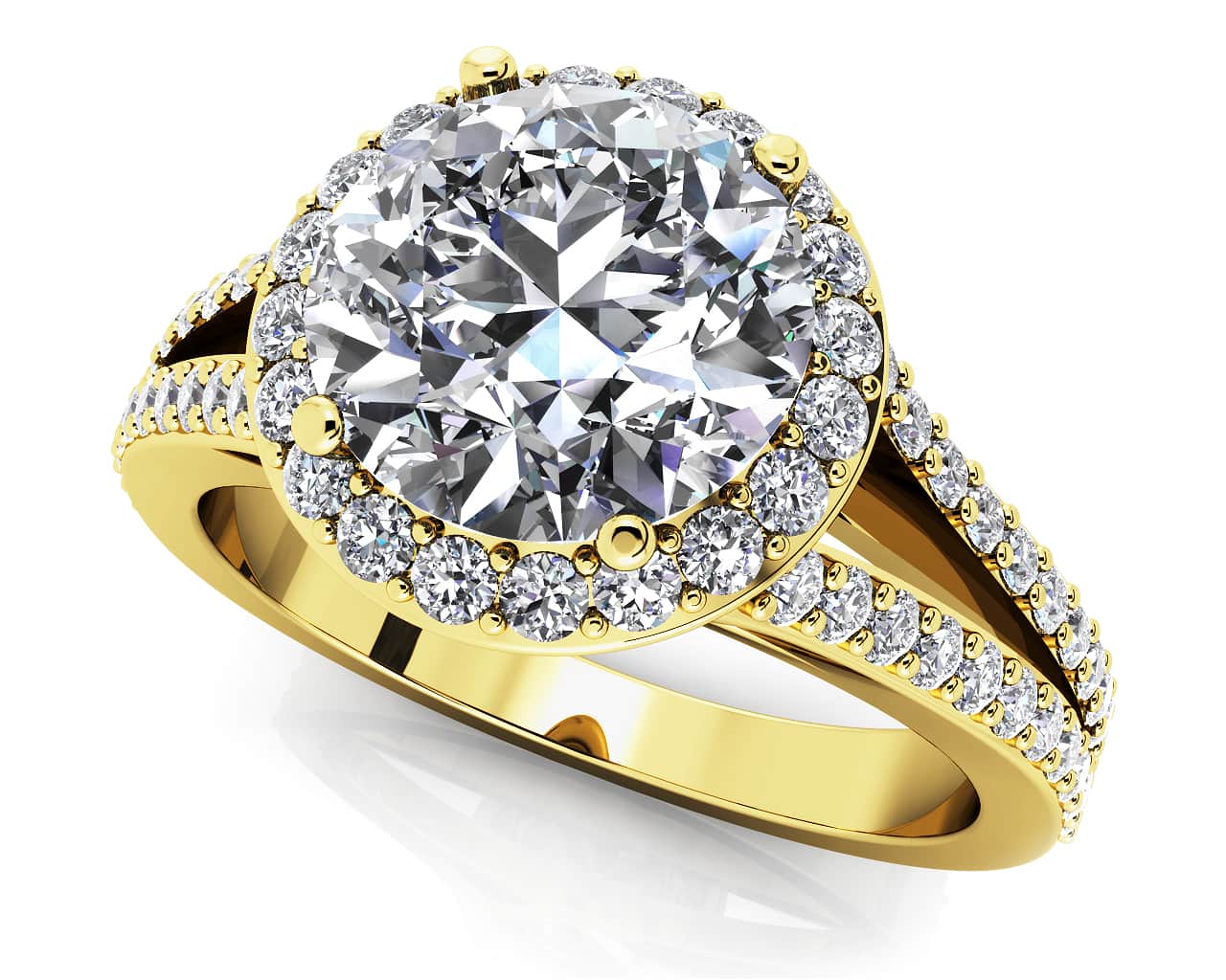 Elegant Split Shank Diamond Engagement Ring with 1.98 ct. (1.50 ct. center diamond) - Image 2