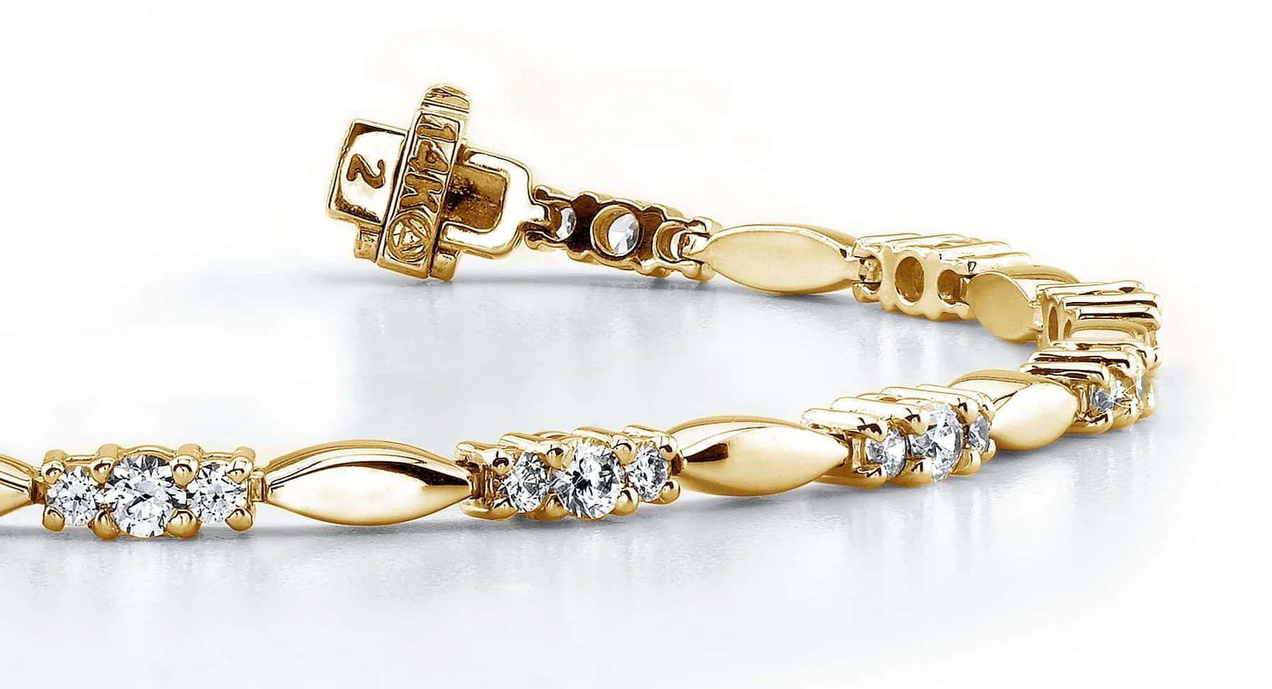 Elliptical Link Diamond Bracelet with 0.95 ct.(finished) 1.5mm, 2.1mm - Image 2