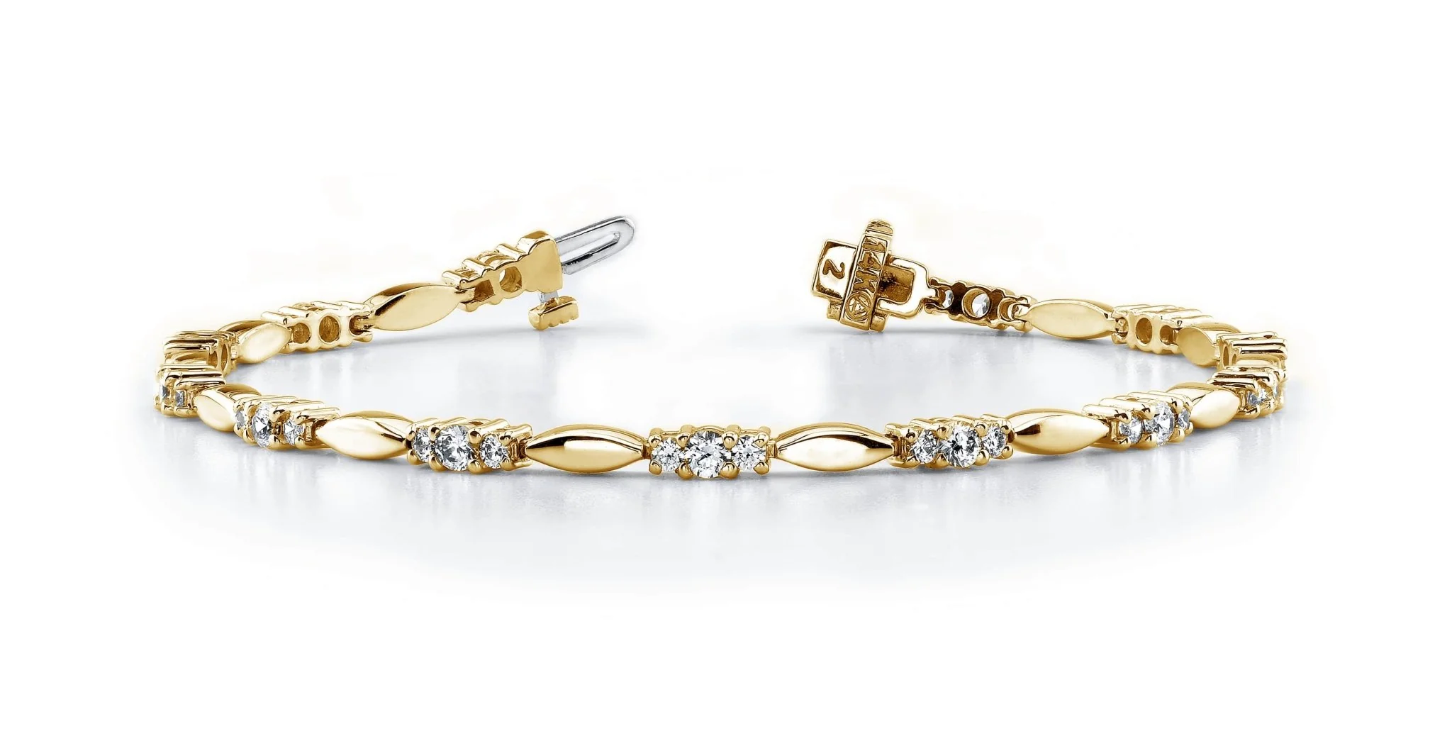 Elliptical Link Lab-Grown Diamond Bracelet with 0.95 ct.(finished) 1.5mm, 2.1mm - Image 6