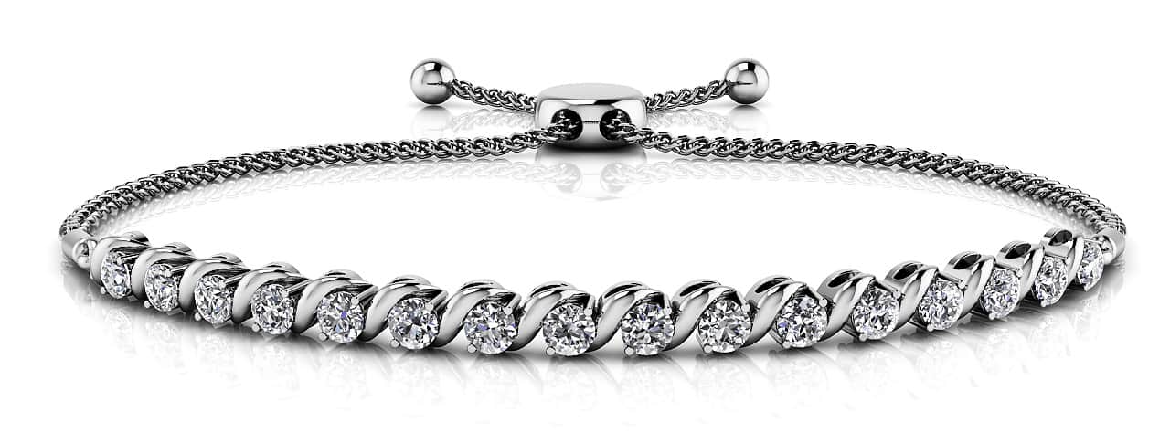 Embrace Adjustable Diamond Bracelet with 1.37 ct.(finished) 3mm