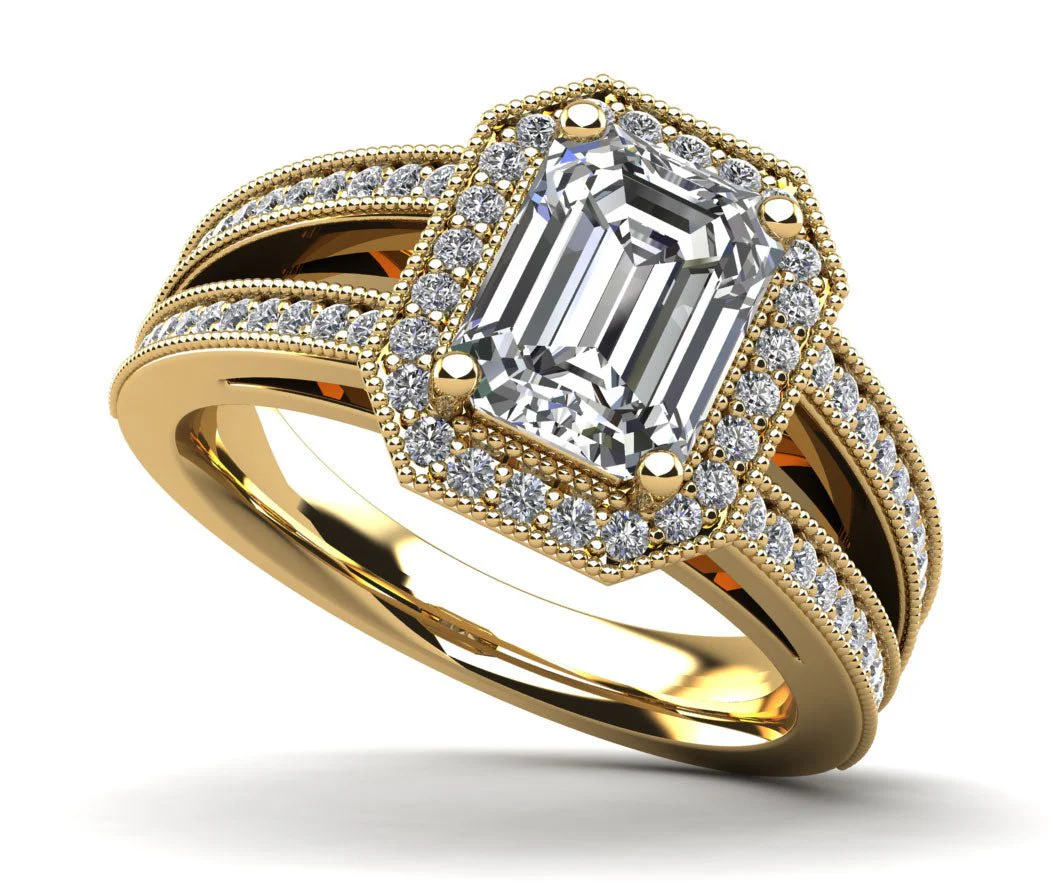 Emerald Crown Halo Lab-Grown Diamond Engagement Ring with 2.52 ct. (2.00 ct. center diamond) - Image 2