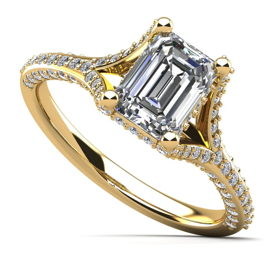 Emerald Cut Brilliance Diamond Engagement Ring with 2.33 ct. (1.50 ct. center diamond) - Image 2