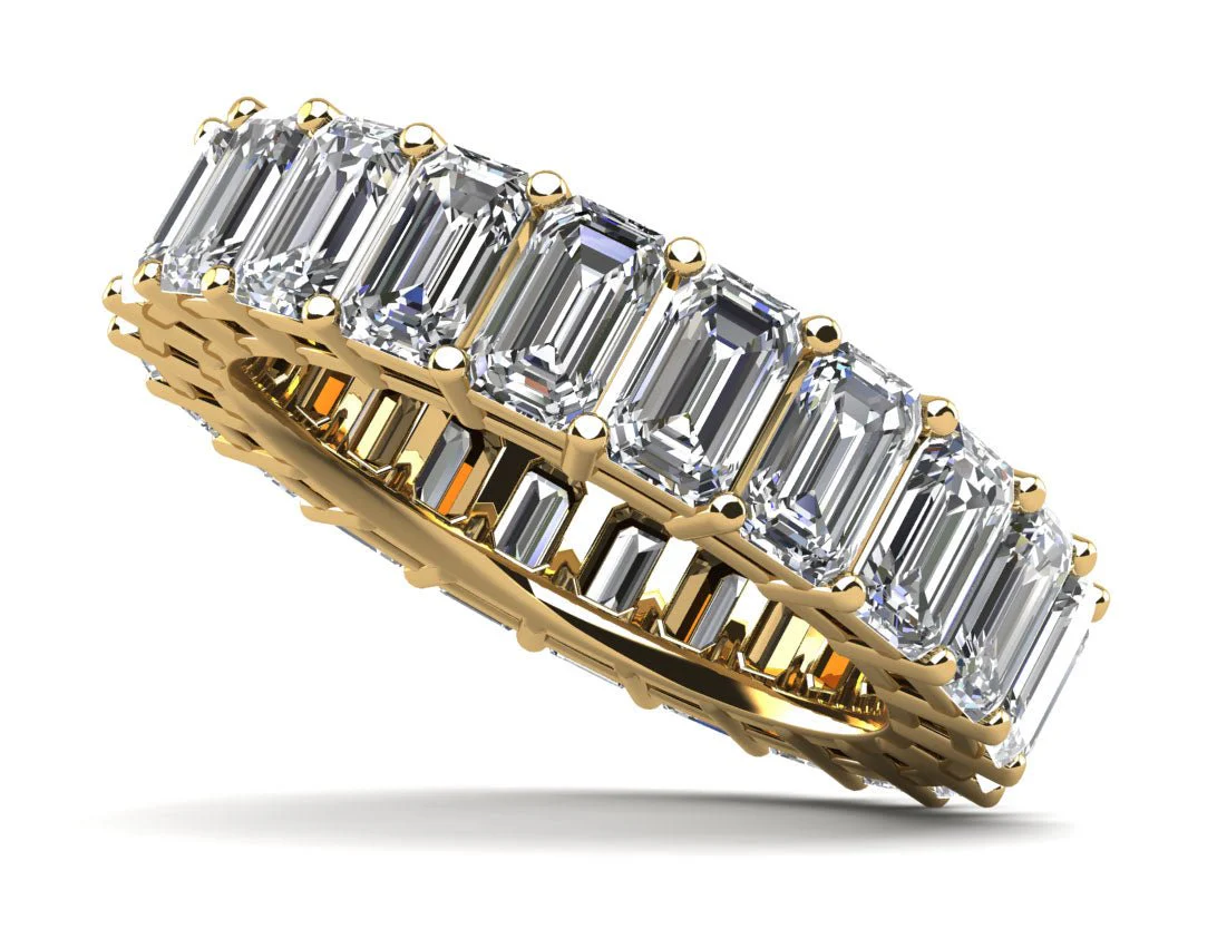 Emerald Cut Classic Diamond Eternity Diamond Ring with 4.40 ct.(finished) 4x3mm - Image 2