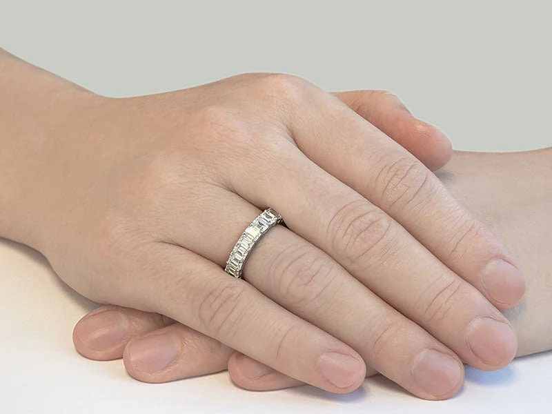 Emerald Cut Classic Diamond Eternity Lab-Grown Diamond Ring with 4.40 ct.(finished) 4x3mm - Image 3