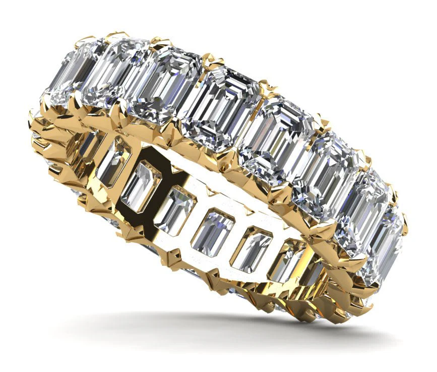 Emerald Cut Crown Diamond Eternity Lab-Grown Diamond Ring with 5.60 ct.(finished) 4.2x3.1mm - Image 2
