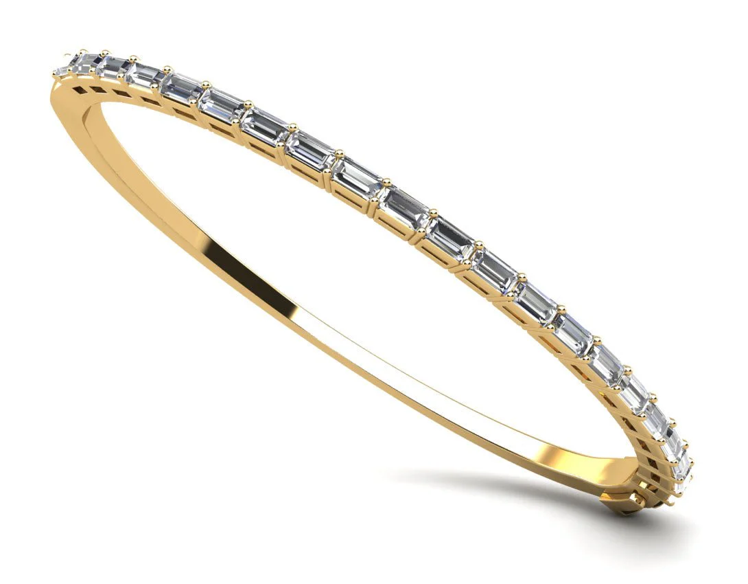 Emerald Cut Lab-Grown Diamond Bangle with 1.62 ct.(finished) 3x1.5mm - Image 2