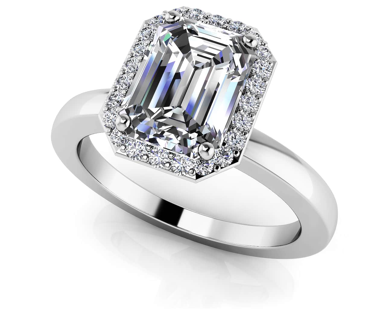 Emerald Cut Diamond Engagement Ring with 1.64 ct. (1.50 ct. center diamond)