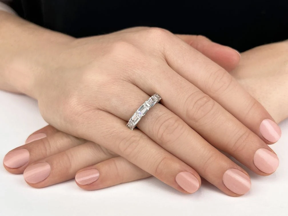Emerald Cut Diamond Ring With Sash Setting Diamond with 1.54 ct.(finished) 4x3mm, 1mm - Image 3