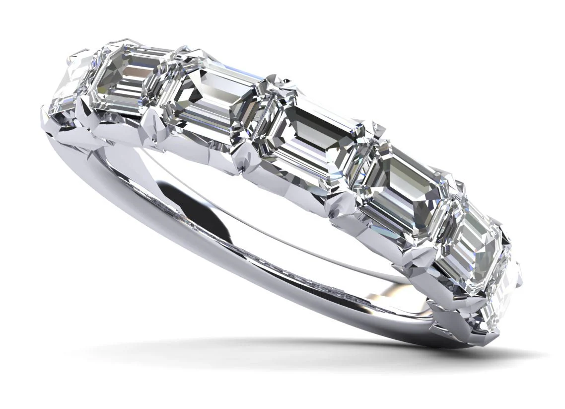 Emerald Cut Dreams Diamond Anniversary Diamond Ring with 2.80 ct.(finished) 4.9x3.6mm