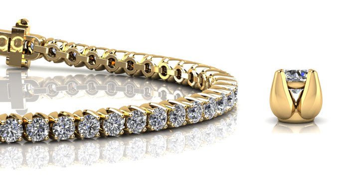 Enchanted Tulip Diamond  Tennis Bracelet with 7.52 ct.(finished) 3.5mm - Image 2