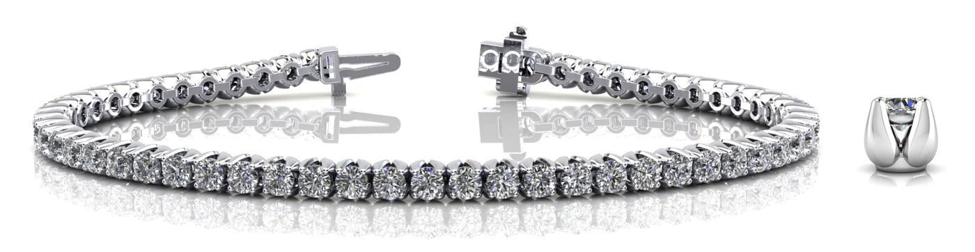 Enchanted Tulip Lab-Grown Diamond Tennis Bracelet with 10.25 ct.(finished) 4mm - Image 4